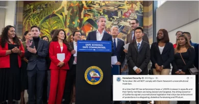 Gavin Newsom firma leyes contra ICE en California; DHS responde que no las acatará. 📸 California Government- The Border Reports
