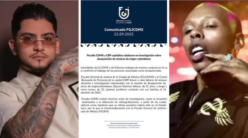 Músicos colombianos son asesinados, hallan cuerpos en Cocotitlán, en el Edomex. 📸 FGJCDMX-The Border Reports