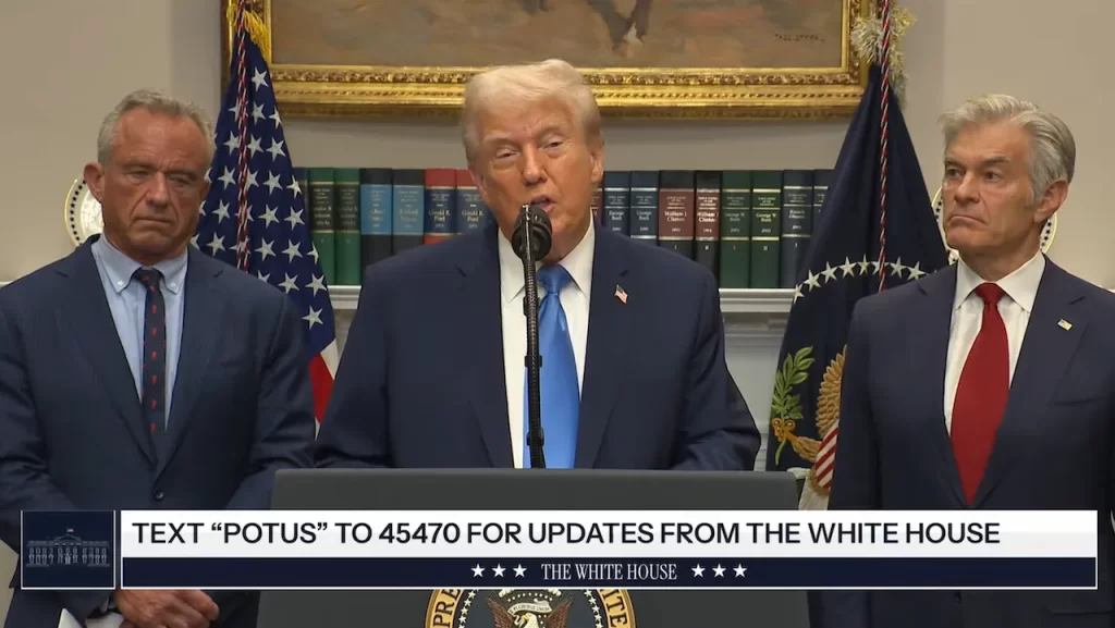 Trump y HHS anuncian avances en autismo infantil y confirman alerta de acetaminofén a embarazadas; FDA aprueba leucovorina. 📸 WH-The Border Reports