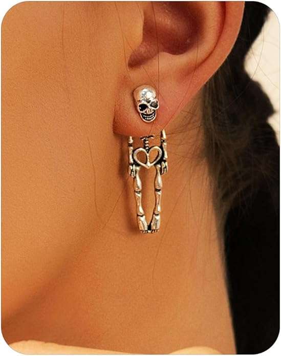 Imagen de Pendientes de Halloween con Esqueleto y Borlas