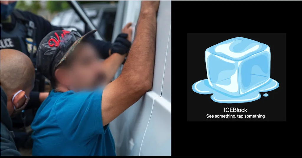Apple Retira App ICEBlock tras presiones del DOJ por riesgos a los agentes ICE; la aplicación alertaba migrantes de redadas. 📸 ICE-The Border Reports