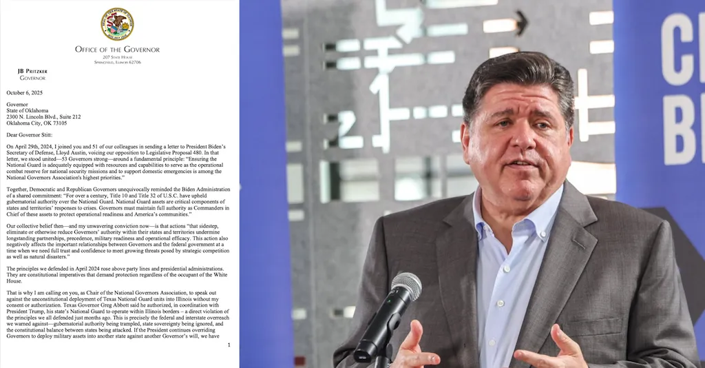 Pritzker pide a Gobernadores condenar despliegue militar de Texas en Illinois