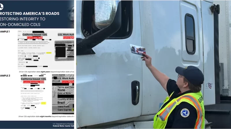 DOT restringe licencias CDL a transportistas inmigrantes, más de 100,000 podrían enfrentar despidos. 📸 DOT-The Border Reports