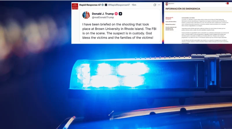 Brown University en Providence, Rhode Island, reporta tirador activo; múltiples víctimas.📸 The Border Reports