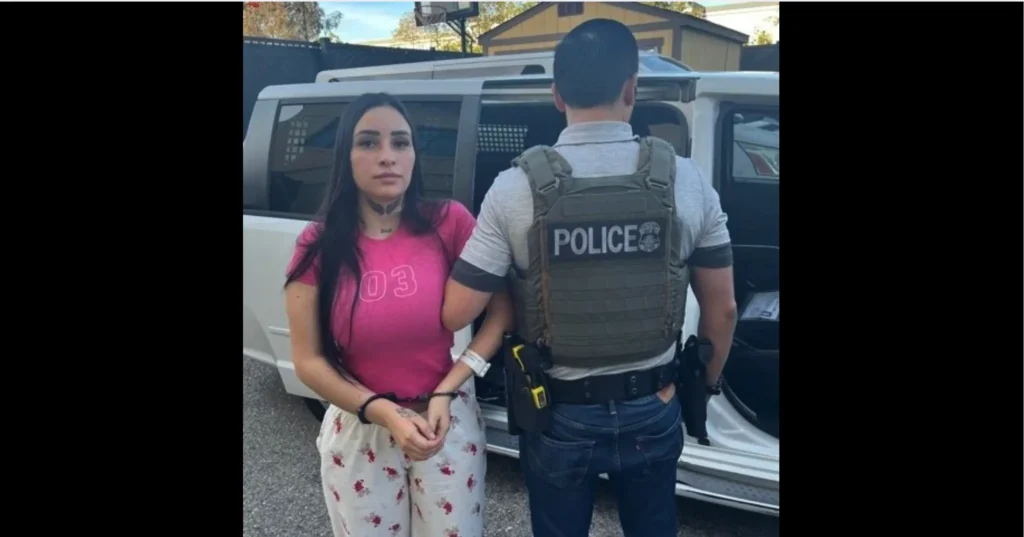 Arresto de Dayanna Katerin Riveros Díaz en Los Ángeles. USBP-The Border Reports
