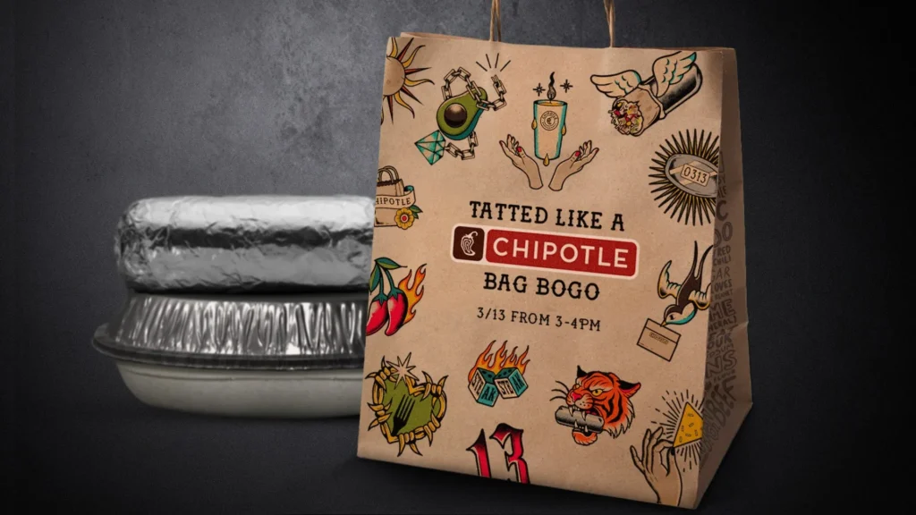 ¡Burritos Gratis! Chipotle lanza oferta BOGO este viernes 13 para clientes con tatuajes. Chipotle-The Border Reports