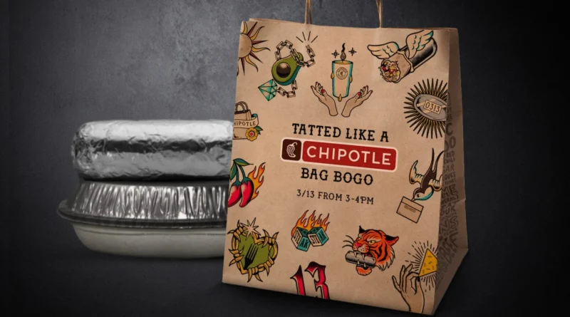 ¡Burritos Gratis! Chipotle lanza oferta BOGO este viernes 13 para clientes con tatuajes. Chipotle-The Border Reports