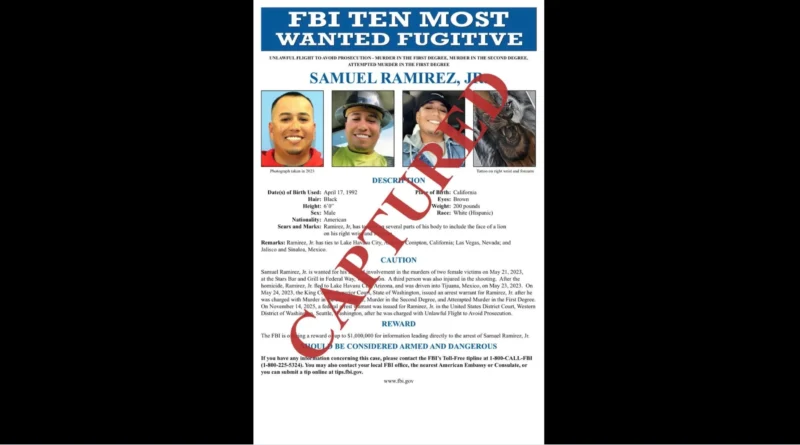 Cae en Sinaloa uno de los más buscados por el FBI, Samuel Ramirez Jr. es extraditado a EU. The Border Reports