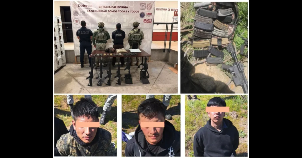 Golpe al tráfico de armas en la frontera: Caen tres integrantes del CJNG tras operativo en Tecate. ESPECIAL-The Border Reports