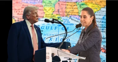 Claudia Sheinbaum en Zacatecas defendiendo la soberanía del Golfo de México frente a Donald Trump. WH/Gob-The Border Reports