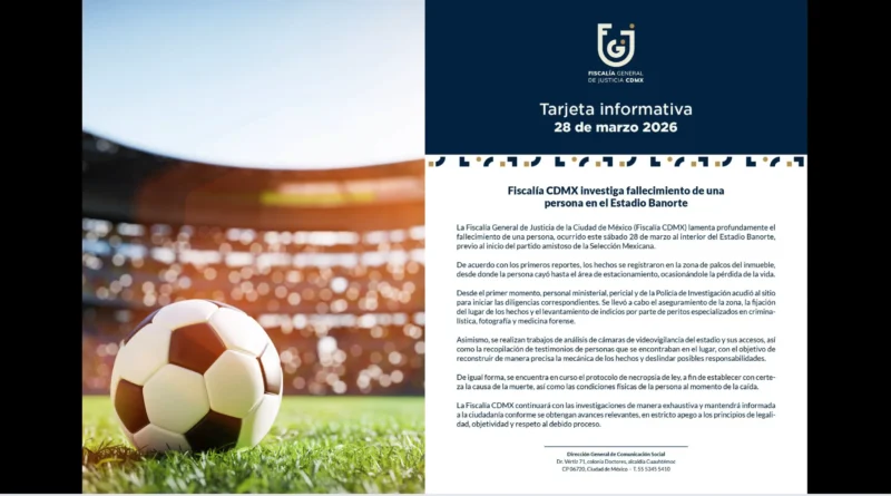 Tragedia en la CDMX, un aficionado muere tras caer de la zona VIP del Estadio Banorte previo al México vs Portugal. canva-FCDMX-The Border Reports