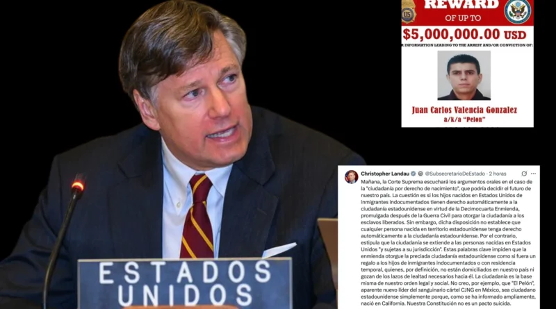 Christopher Landau, subsecretario de Estado, analiza la ciudadanía por nacimiento de presunto líder criminal del CJNG. X-The Border Reports