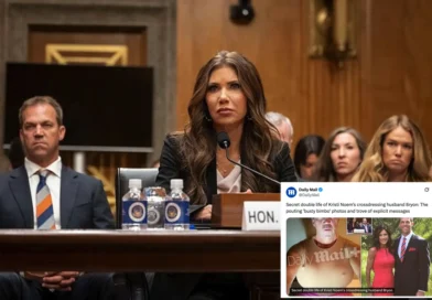 Bryon Noem, esposo de Kristi Noem, envuelto en controversia tras filtración de fotos y chats personales en internet. Daily Mail Post en X-Gov-The Border Reports
