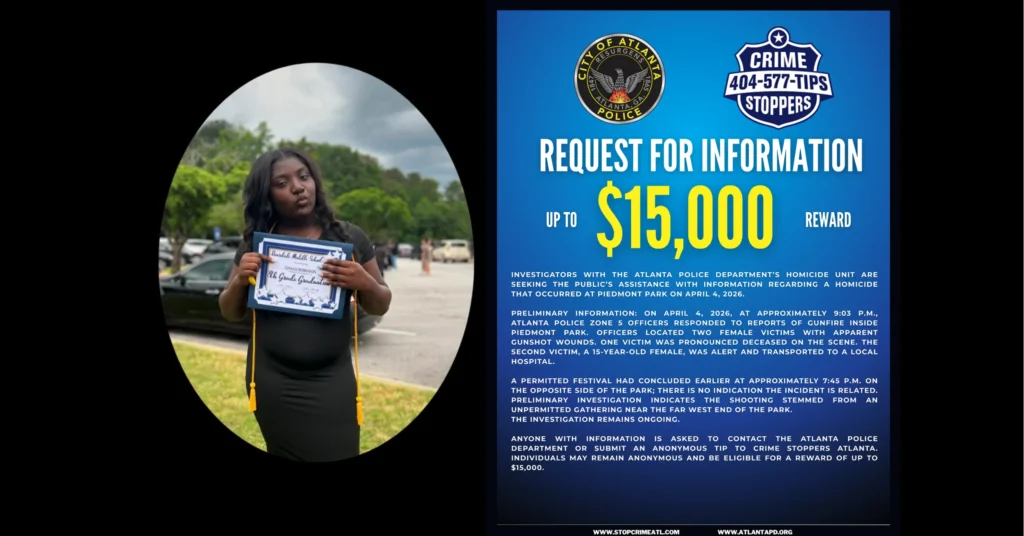 Tianah Robinson víctima fatal Piedmont Park tiroteo, balacera Atlanta