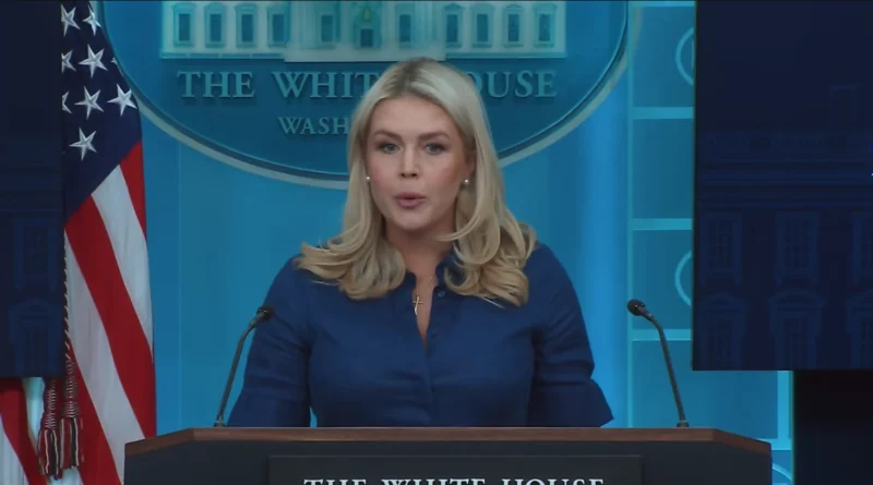 Karoline Leavitt en Conferencia de prensa Casa Blanca para aclaración negociaciones Irán