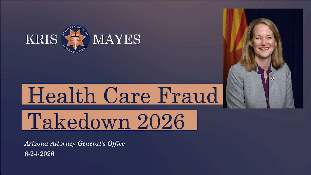 Kris Mayes, procuradora de Arizona, anuncia acusaciones relacionadas al sistema de salud, entre ellas el caso de Meadows Catalina en Tucson por muerte de paciente. Pic-AzGov-The Border Reports