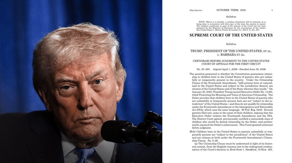 Suprema Corte bloquea orden de Trump de eliminar la ciudadanía por nacimiento en Estados Unidos. WH-The Border Reports
