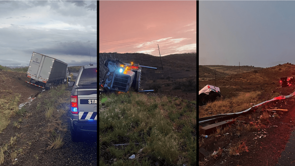 Monzón en Arizona provoca accidentes automovilísticos y cierres carreteros. pic-AZDPS-The Border Reports