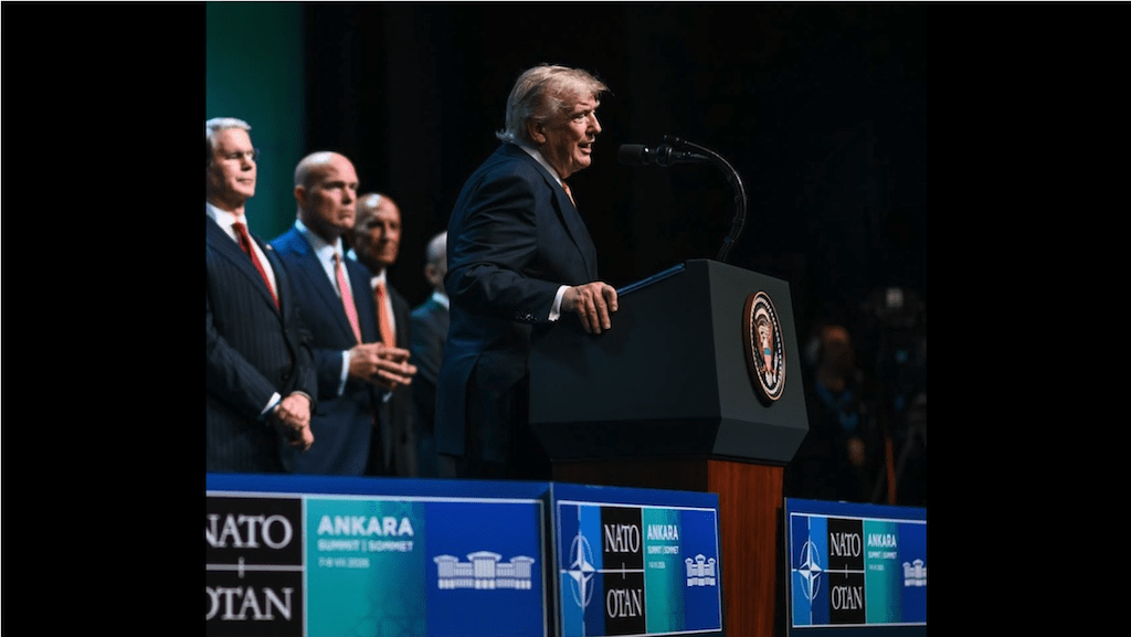 Trump anuncia importante inversión por los países miembros de la OTAN a la industria estadounidense. pic-WH-The Border Reports